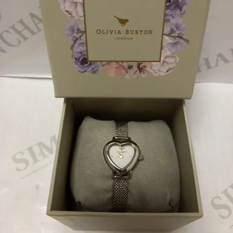 OLIVIA BURTON LADIES HEART SILVER WRISTWATCH 