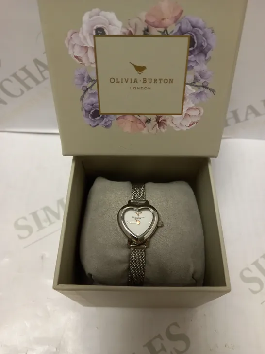 OLIVIA BURTON LADIES HEART SILVER WRISTWATCH  RRP £115