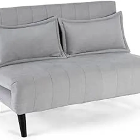 BOXED 2-SEATER HARPER FABRIC UPHOLSTERED FOLDING SOFA BED - GREY (1 BOX)