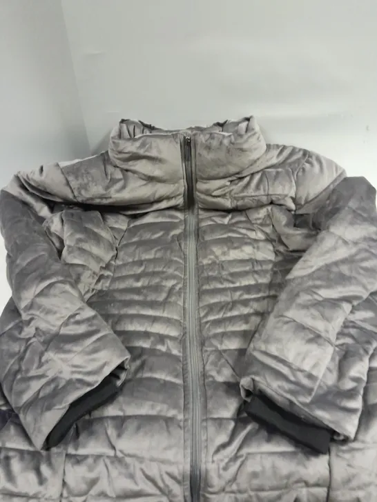 CENTIGRADE VELVET PUFFER JACKET- CHARCOAL 2XL