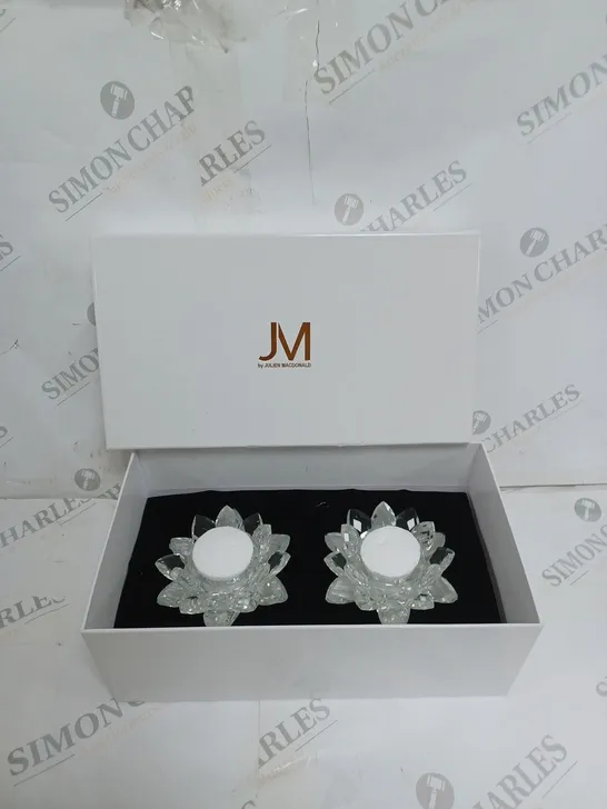 JULIEN MACDONALD SET OF 2 LOTUS FLOWER TEALIGHT 