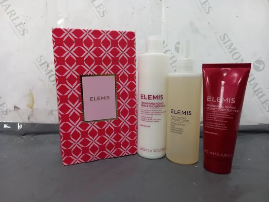 BOXED ELEMIS GIFT SET TO INCLUDE BATH & SHOWER MILK (300ml), VELVET BODY BUTTER (100ml), REHYDRATING GINSENG TONER (200ml)