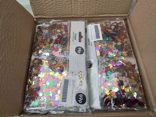 PALLET CONTAINING 65 BOXES OF BRAND NEW METALLIC BALLOON SWIRL CONFETTI  - 144 PIECES PER BOX / APPROX 9360 TOTAL