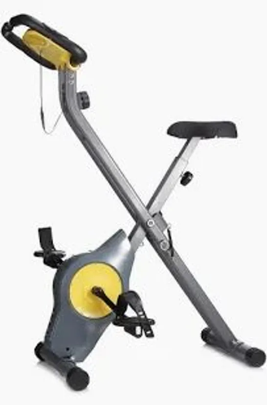 DAVINA FITNESS FOLDING MAGNETIC EXERCISE BIKE, YELLOW [COLLECTION ONLY]