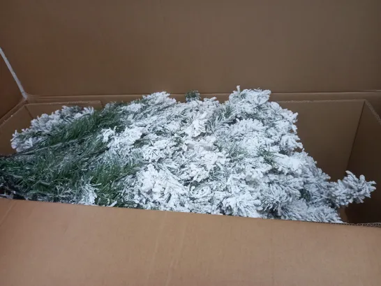 BOXED GRADE 1 6FT FLOCKED PRE-LIT DOWNSWEPT PINE CHRISTMAS TREE (1 BOX) RRP £209.99