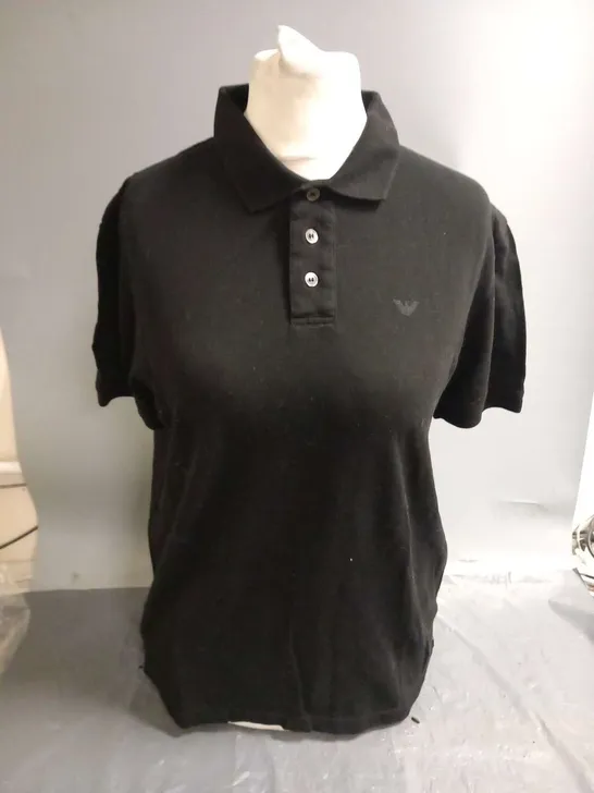 EMPORIO ARMANI BLACK POLO SHIRT SIZE M