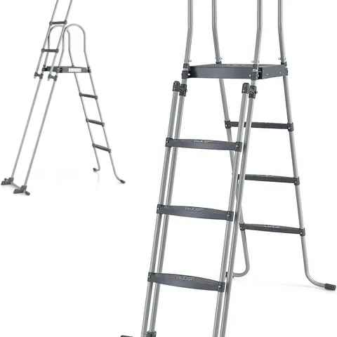 BOXED COSTWAY 122cm SWIMMING POOL LADDER A-SHAPED STAINLESS STEEL ABOVE GROUND SAFETY LADDER