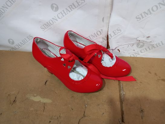 PAIR OF PIN UP COUTURE RED SHOES SIZE 7