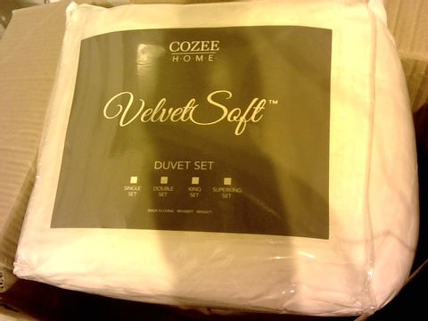 COZEE HOME VELVET SOFT DUVET SET-  DOUBLE, WINTER WHITE 