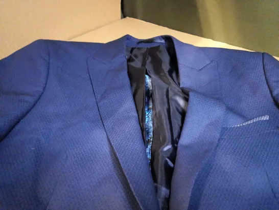 DESIGNER BLUE TEXTURED STATEMENT BLAZER 