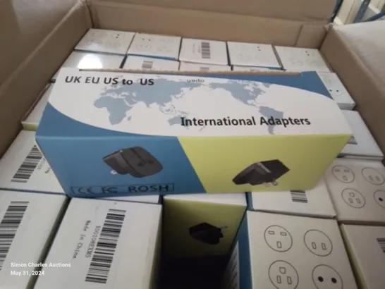 A BOX OF 35 INTERNATIONAL ADAPTER PLUGS 