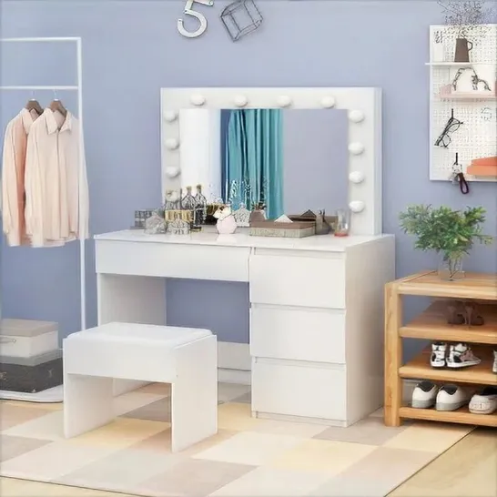 BOXED WHITE MOBLEY DRESSING TABLE WITH MIRROR (2 BOXES)