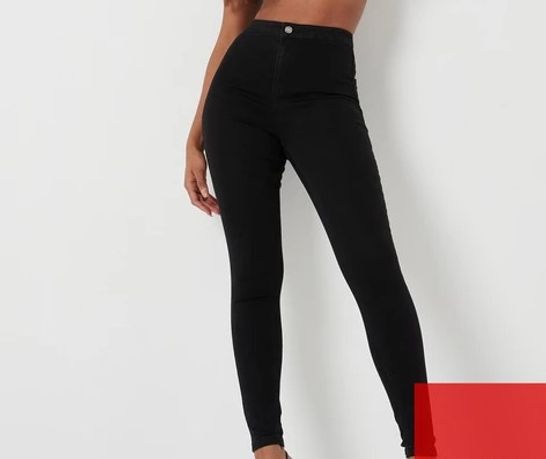 BRAND NEW MISSGUIDED VICE HIGH WAISTED SKINNY JEANS - BLACK - SIZE 8 RRP £30