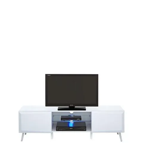 BOXED XANDER HIGH GLOSS WIDE TV STAND WHITE