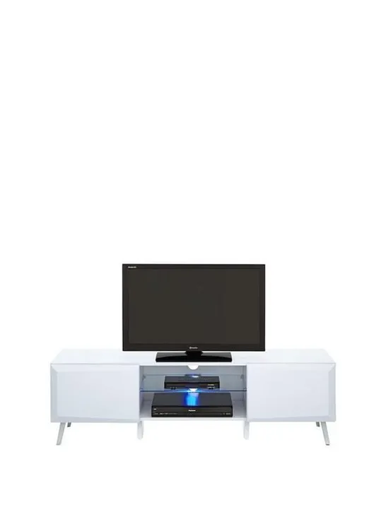 BOXED XANDER HIGH GLOSS WIDE TV STAND WHITE