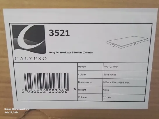 7 X BRAND NEW BOXED CALYPSO ACRYLIC WORKTOP 