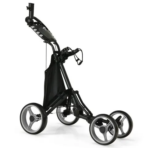 BOXED COSTWAY GOLF PUSH PULL CART WITH FOOT BRAKE