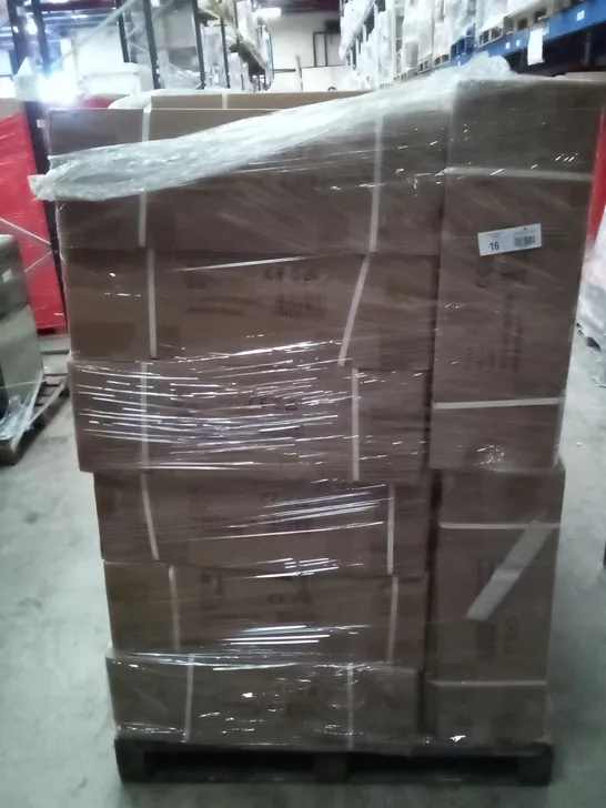 PALLET OF 17 BOXED 4X8 INDIAN STYLE POLYCOTTTON CANVAS ROOF 425G M2 350MM RED AND GOLD