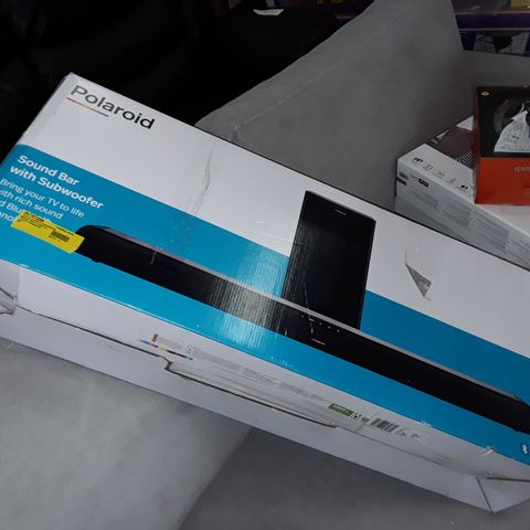 BOX OF ASSORTED ITEMS INCLUDING APPROXIMATELY 2 CANON PIXMA TS3350 WIRELESS PRINTER, BLACKWEB PC STEREO GAMING HEADSET AND POLAROID SOUND BAR WITH SUBWOOFER 