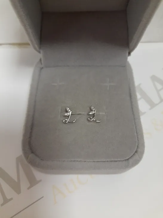 SAY IT WITH DIAMONDS WINGED INITIAL EARRINGS - L RRP £60