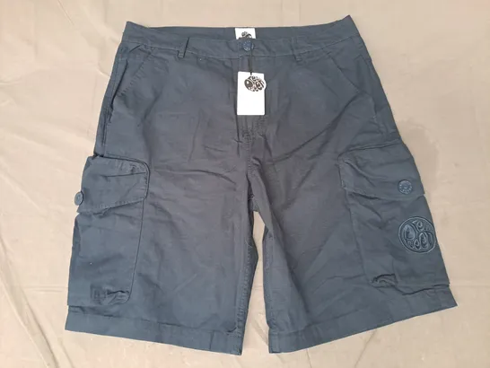 PRETTY GREEN MILES CARGO SHORTS IN NAVY SIZE LARGE