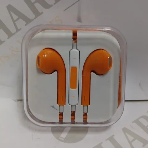 BOXED ORANGE WIRED EARBUDS WITH HEADPHONE JACK