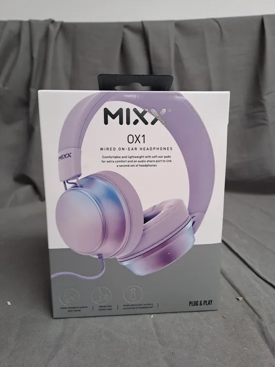 BOXED AND SEALED BRAND NEW MIXX AUDIO OX1 MERMAID FOLDABLE WIRED ON-EAR HEADPHONES PURPLE