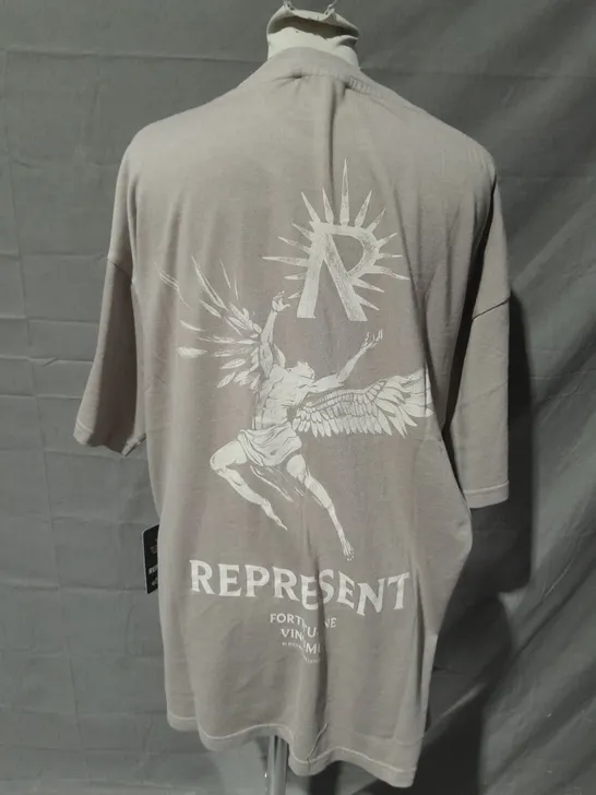 REPRESENT ICARUS T-SHIRT IN TAUPE - M