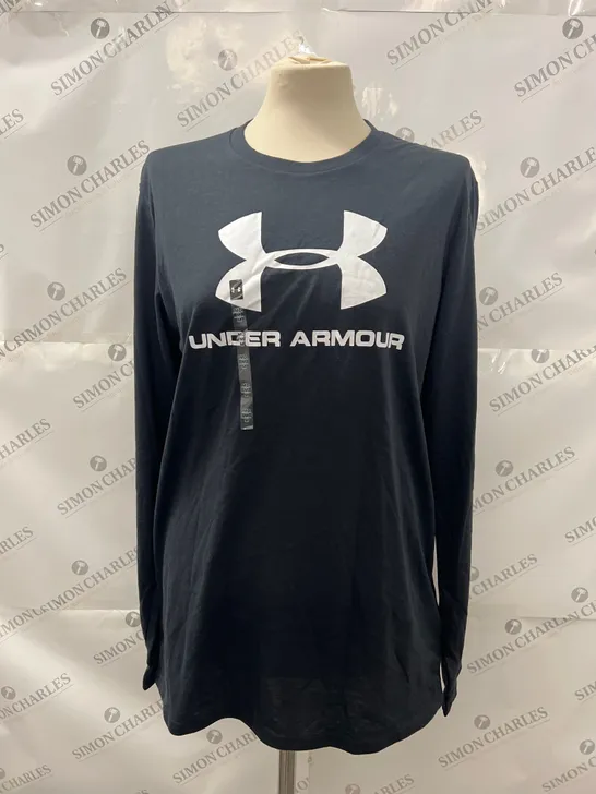 UNDER ARMOUR HEATGEAR LONG SLEEVE TOP IN BLACK SIZE M