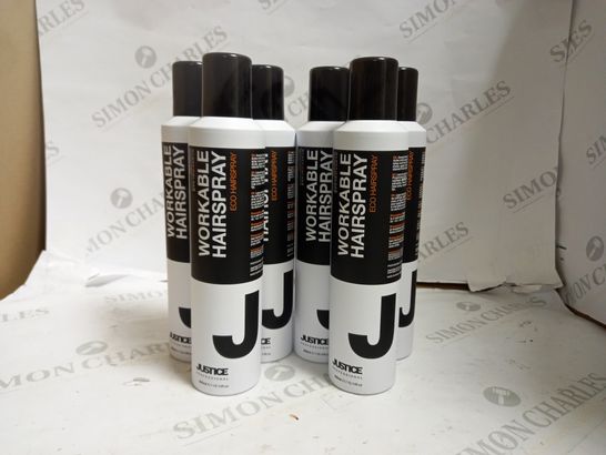 LOT OF 6 JUSTICE PROFESSIONAL WORKABLE HAIRSPRAY 300ML