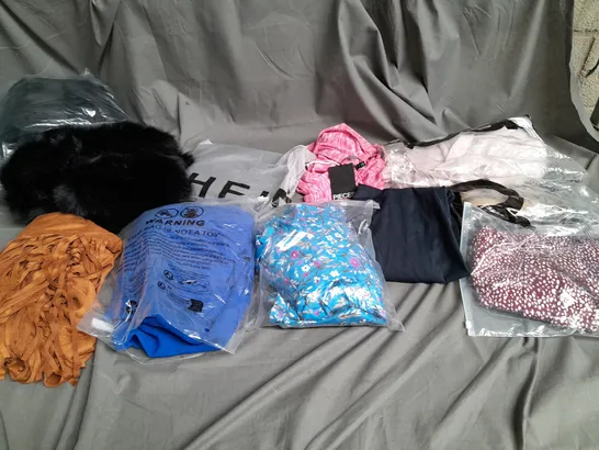 BOX OF APPROXIMATELY 18 ASSORTED ITEMS TO INCLUDE - DRESSES , JUMPERS , AND  T-SHIRTS ETC