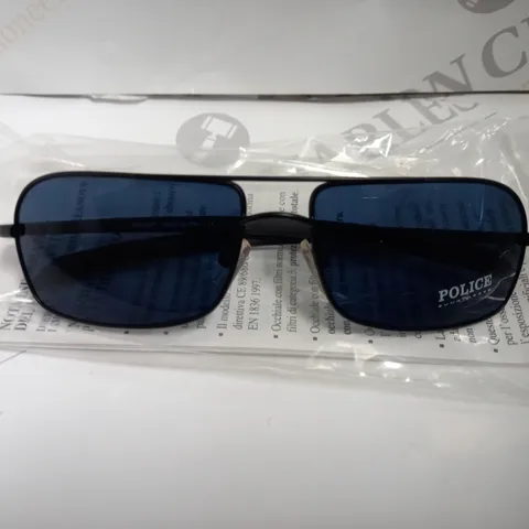 APPROX 10 DIERRE POLICE SUNGLASSES - BLACK FRAME, BLUE LENS - BOXED