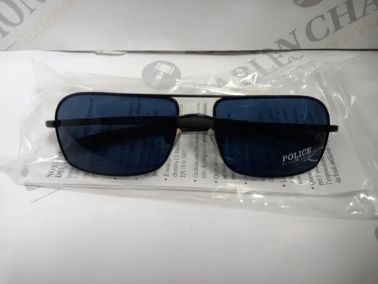 APPROX 10 DIERRE POLICE SUNGLASSES - BLACK FRAME, BLUE LENS - BOXED