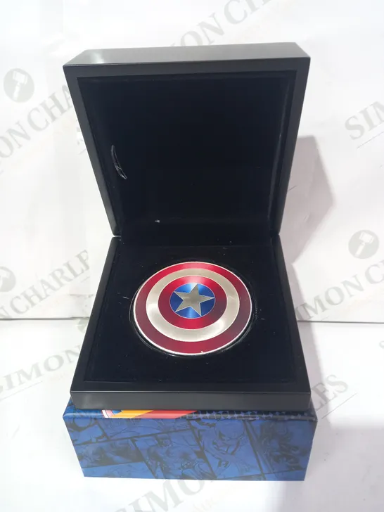 MARVEL 2023 CAPTAIN AMERICA'S SHIELD 5 OZ 999 LIMITED EDITION SILVER COIN