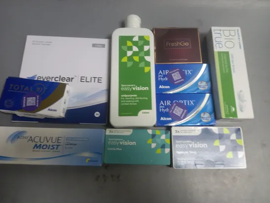 LOT OF ASSORTED EYE CARE ITEMS TO INCLUDE SPECSAVERS, ACUVUE AND BAUSCH & LOMB