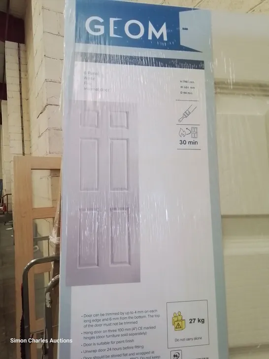 SIX PANEL INTERNAL FIRE DOOR WHITE 686 × 1981mm