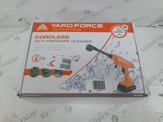 YARD FORCE 20V CORDLESS PRESSURE WASHER