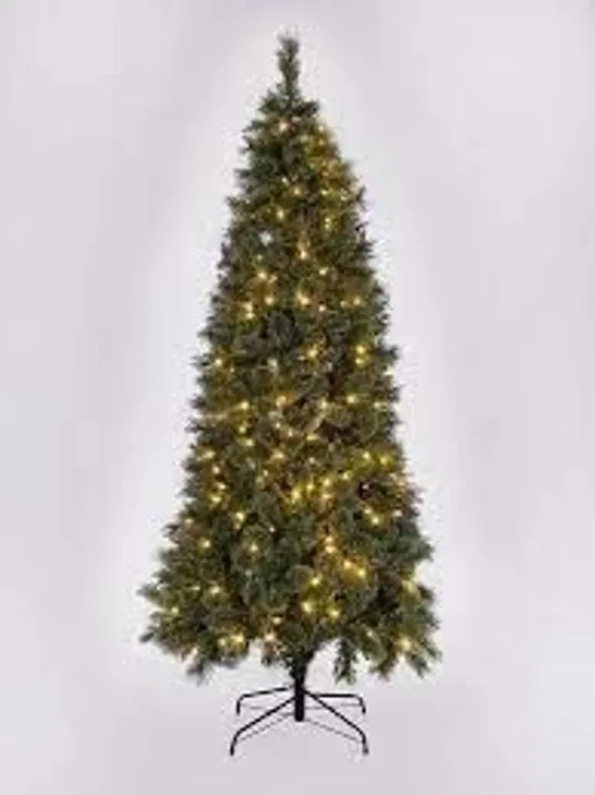 PRE-LIT SLIM CASHMERE TIPS 6.5FT CHRISTMAS TREE (1 BOX) RRP £159.99