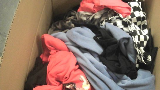 LOT OF APPROX 40 ITEMS OF ASSORTED CLOTHING OF VARYING SIZE/STYLE/COLOUR TO INCLUDE: TITANIC T-SHIRT, HOODIE, JUMPERS