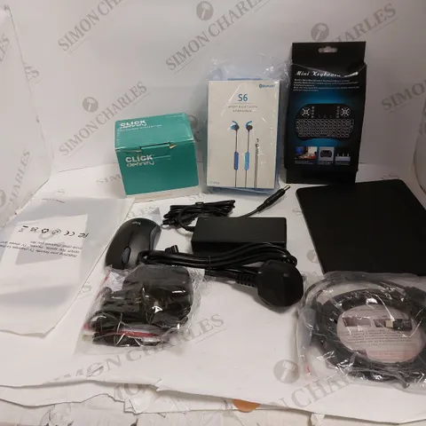 BOX OF ASSORTED ELECTRICAL ITEMS TO INCLUDE MOUSES, EARPHONES AND KEYBOARDS