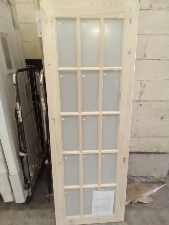 15 LITE KNOTTY PINE OBSCUR GLAZED INTERNAL DOOR 1981×686MM