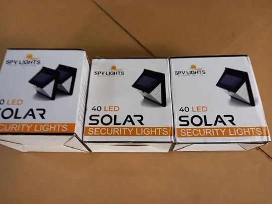 LOT OF 3 SPV LIGHTS 40 LED SOLAR SECURITY LIGHTS