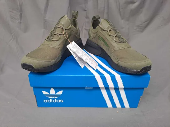 BOXED PAIR OF ADIDAS NMD V3 SHOES IN GREEN UK SIZE 5