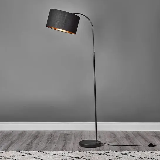 BOXED AVACYN 155CM ARCHED FLOOR LAMP BULB INCLUDED SHADE COLOUR: BLACK