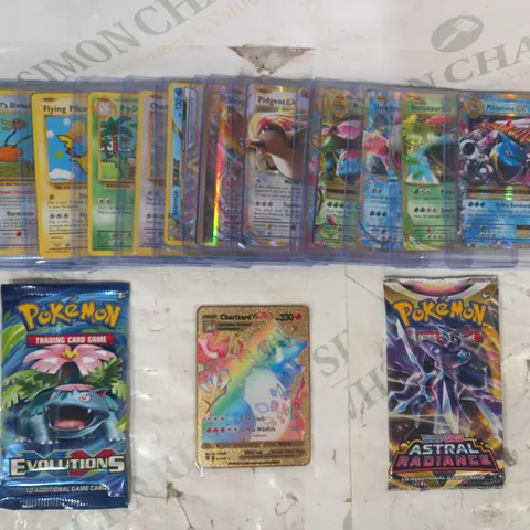 LOT OF ASSORTED POKÉMON TRADING CRADS W. BOOSTER PACKS