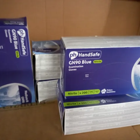 LOT OF 5 200-PACKS OF GN90 BLUE NITRILE EXAMINATION GLOVES