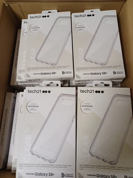 LOT OF APPROX. 72 BRAND NEW BOXED TECH 21 T21-5603 PURE CLEAR CASE COVER WITH BULLETSHIELD 2M DROP PROTECTION FOR SAMSUNG GALAXY S8+ 