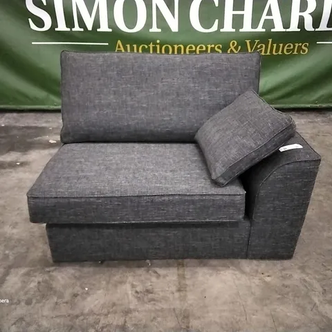 QUALITY DESIGNER STAMFORD 2 SEATER SECTION BOUCLE WEAVE CHARCOAL FABRIC