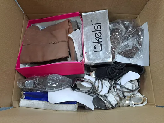 APPROXIMATELY 10 PAIRS OF ASSORTED SHOES TO INCLUDE BOXED AND UNBOXED TRAINERS, FLIPFLOPS AND BOOTS