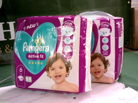 2 X 28 PACK PAMPERS ACTIVE FIT 6 NAPPIES